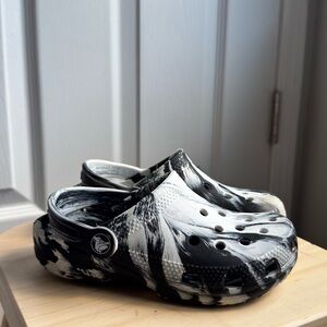 Kids Black and White Crocs
